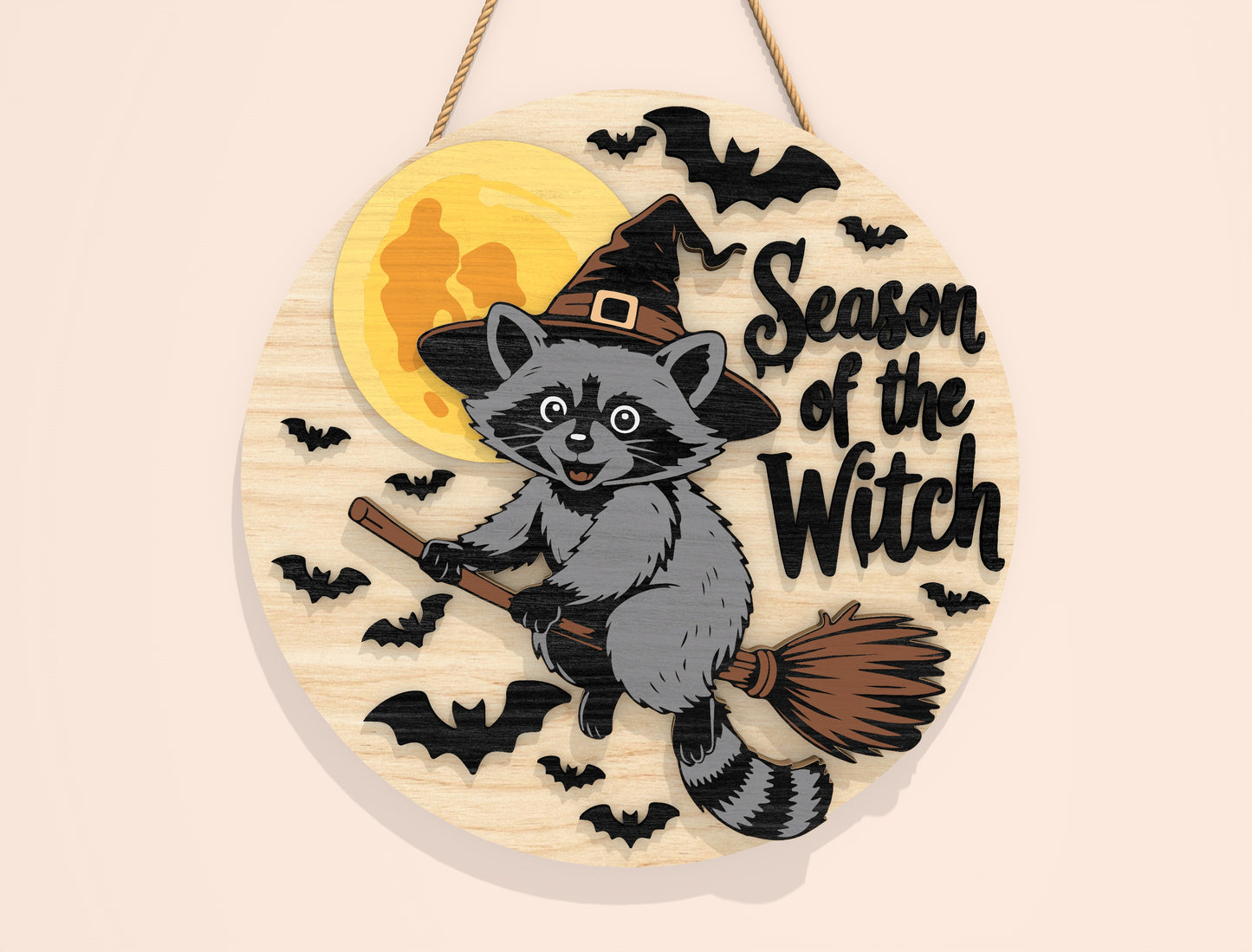 Halloween Round Door Sign SVG Bundle Laser Cut File | 8 Funny Witch & Ghost Designs | Spooky Wooden Decor | Glowforge, xTool, LightBurn, etc.