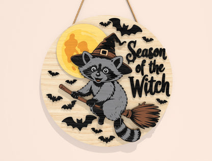 Halloween Round Door Sign SVG Bundle Laser Cut File | 8 Funny Witch & Ghost Designs | Spooky Wooden Decor | Glowforge, xTool, LightBurn, etc.