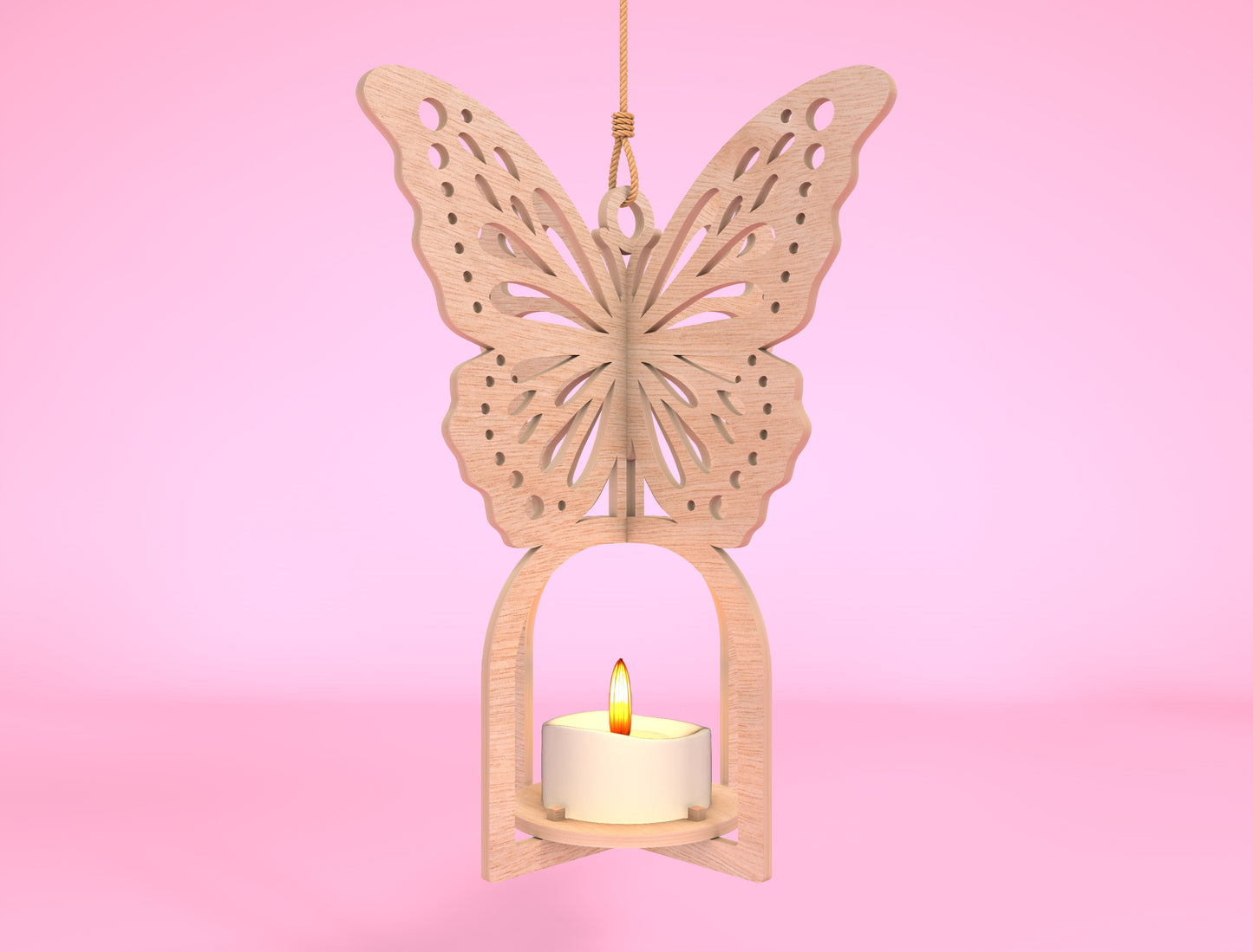 Hanging Butterfly Candle Holder SVG Bundle Laser Cut File for Glowforge and LightBurn