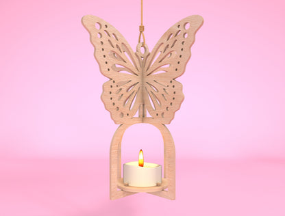 Hanging Butterfly Candle Holder SVG Bundle Laser Cut File for Glowforge and LightBurn
