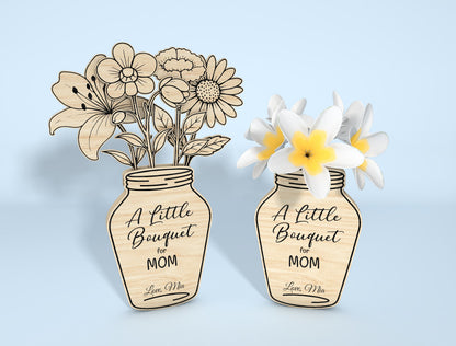 Mason Jar Flower Sign SVG Bundle 5 Designs 20 Flowers for Glowforge