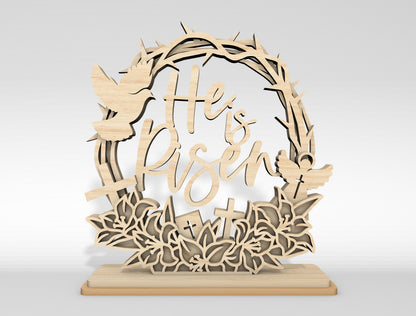 6 Easter Religious He Is Risen SVG Laser Cut Files for Glowforge and xTool