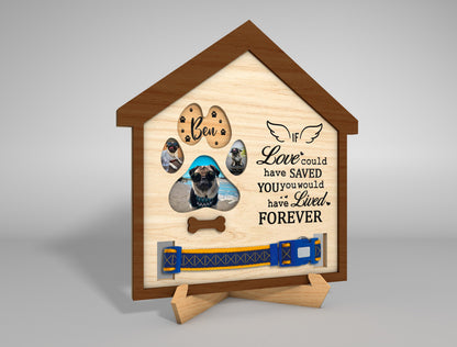 Pet Memorial Collar Holder SVG Dog Remembrance Tabletop Sign Laser Cut File for LightBurn
