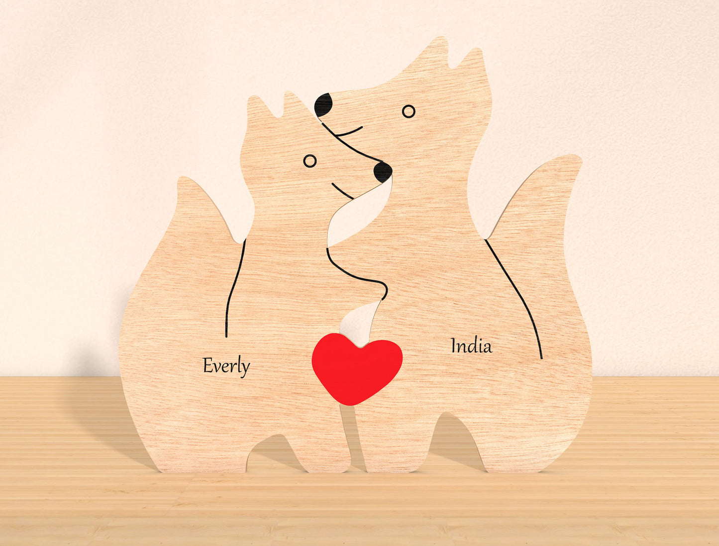 Wolf Family Puzzle Sign SVG Personalized Wolf Pack for Glowforge
