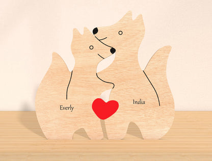 Wolf Family Puzzle Sign SVG Personalized Wolf Pack for Glowforge