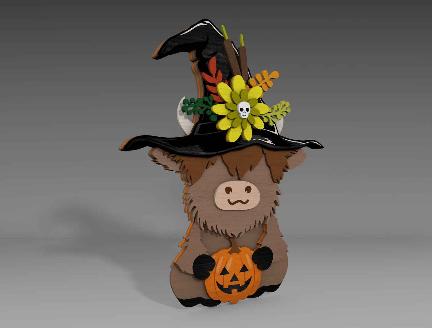 Halloween Cow Hat Witch Flower SVG Set for Glowforge xTool 2 Designs
