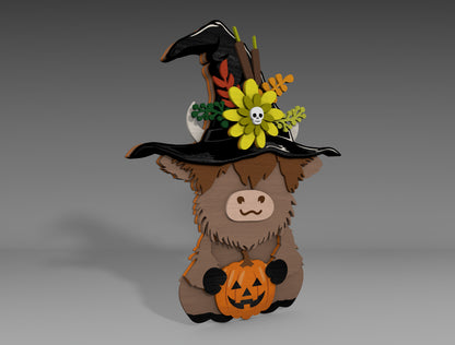 Halloween Cow Hat Witch Flower SVG Set for Glowforge xTool 2 Designs
