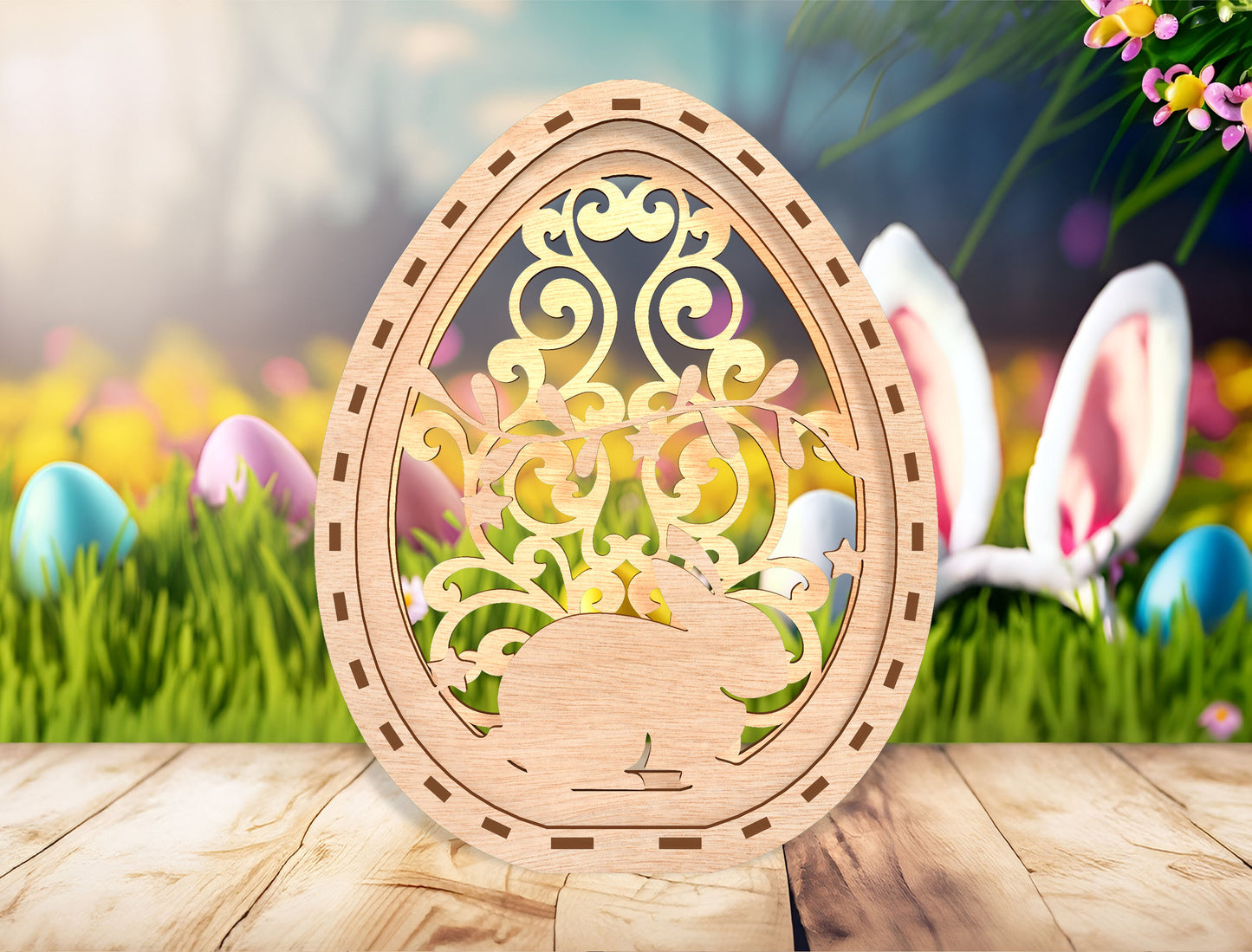 Easter Egg Floral Lantern SVG Spring Light Box for xTool and Glowforge