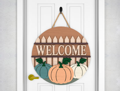 Fall Pumpkin Welcome and Nut House Door Hanger SVG Bundle for Glowforge xTool LightBurn 6 Designs