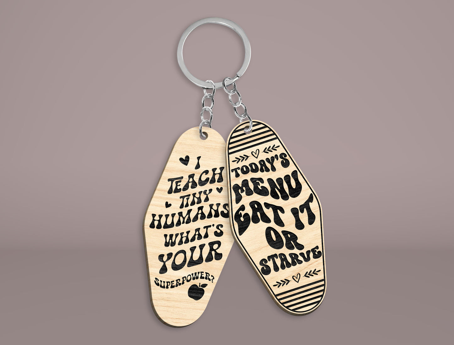 Teacher Motel Keychain SVG Bundle Laser Cut File for xTool and Glowforge