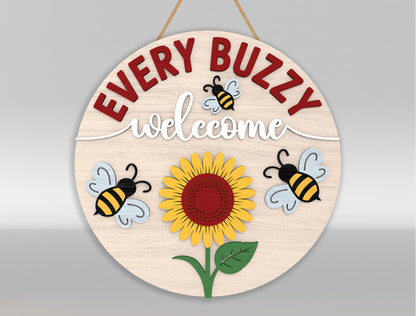 Bee Welcome Door Hanger SVG Bundle for Glowforge and xTool