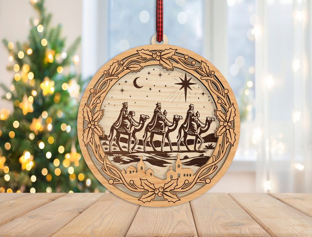 Nativity Ornament SVG Bundle 6 Christian Christmas Laser Cut Designs