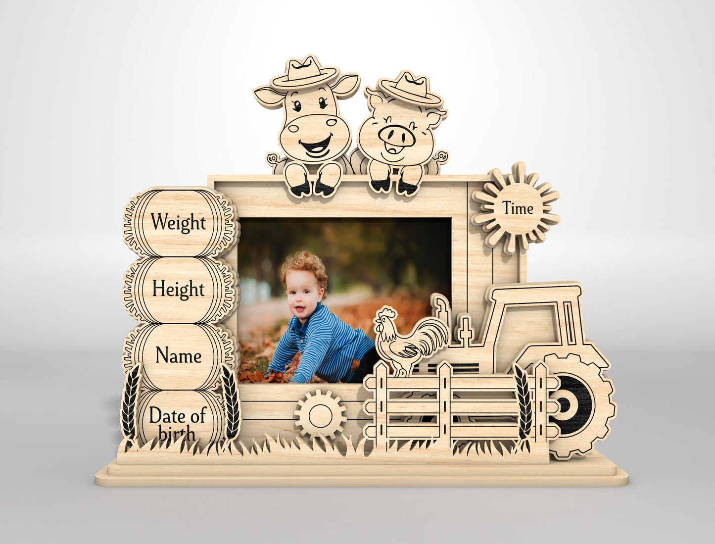 Personalized Family Photo Frame SVG Bundle for Glowforge and xTool
