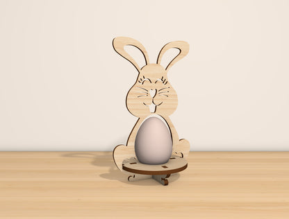 Easter Bunny Egg Holder Stand SVG Bundle 8 Designs for Glowforge and xTool