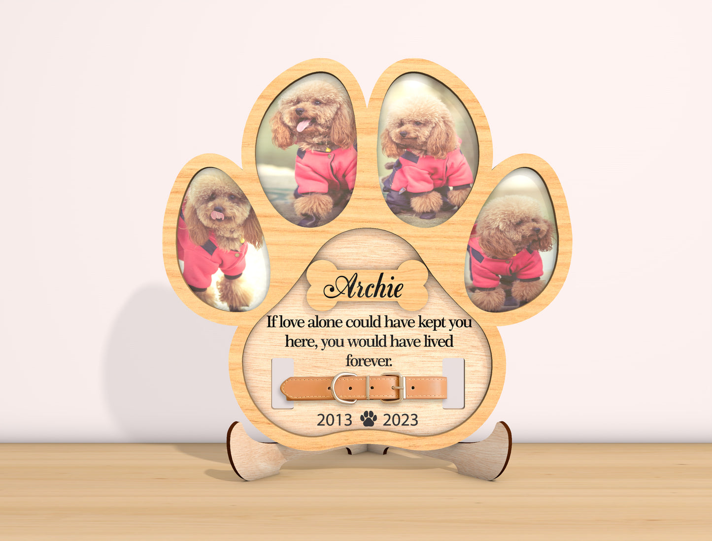 Dog Paw Photo Memorial SVG Laser Cut File for Glowforge