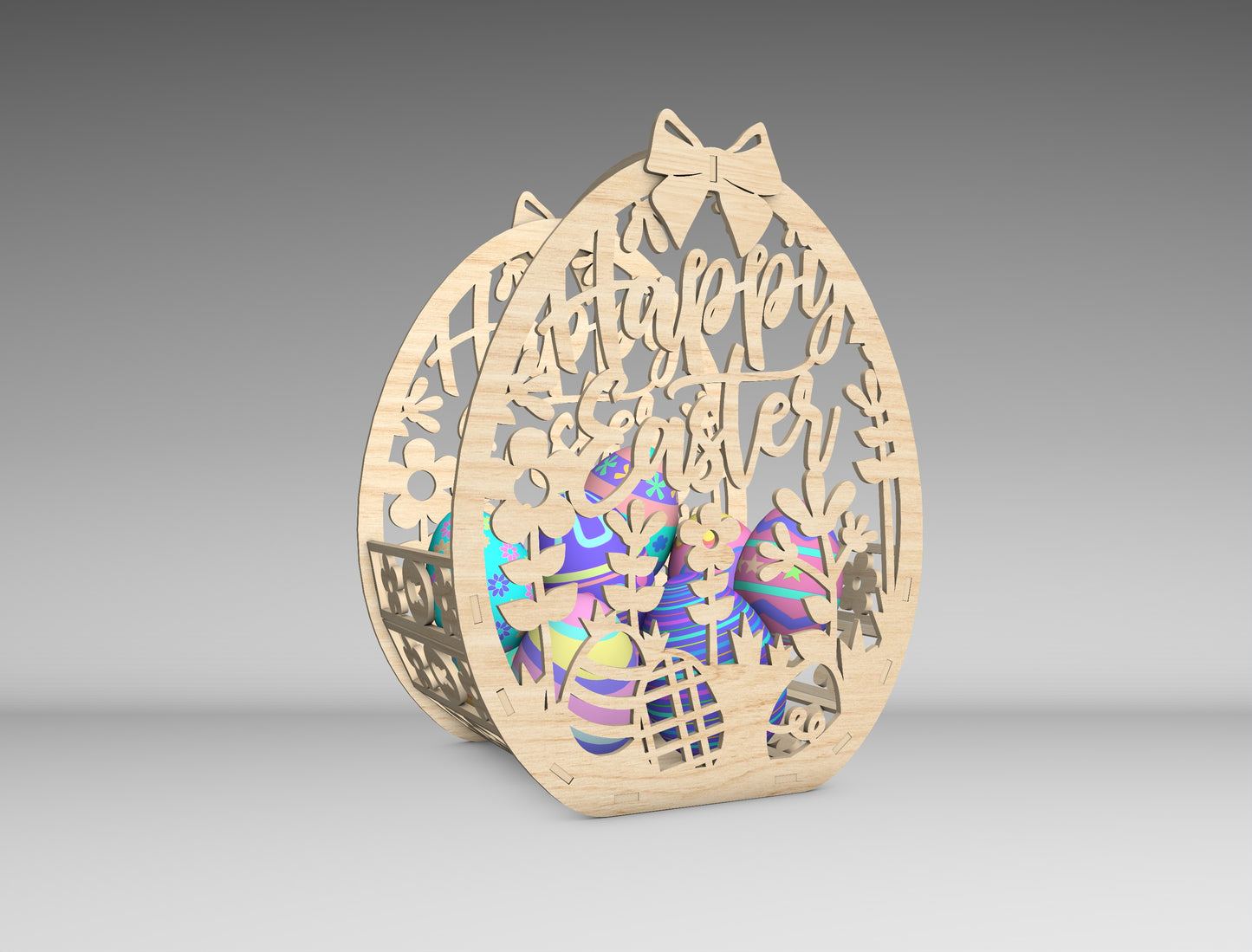 Easter Egg Basket SVG Bundle Wooden Easter 5 Designs for Glowforge and xTool