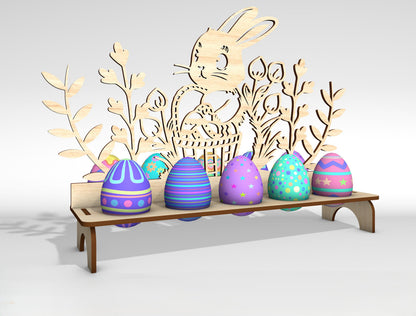 Easter Egg Holder Stand SVG Bunny Chick Display Rack for LightBurn and xTool