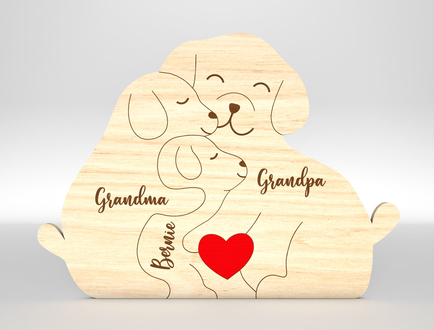 Personalized Dog Family Puzzle Sign SVG for xTool and Glowforge