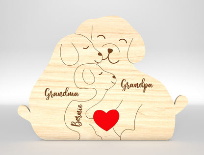 Personalized Dog Family Puzzle Sign SVG for xTool and Glowforge