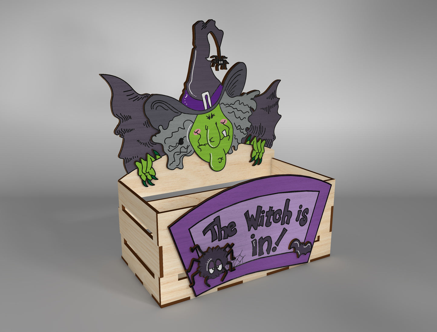 Candy Corn Trick or Treat Box SVG for xTool Glowforge LightBurn | Halloween Candy Holder