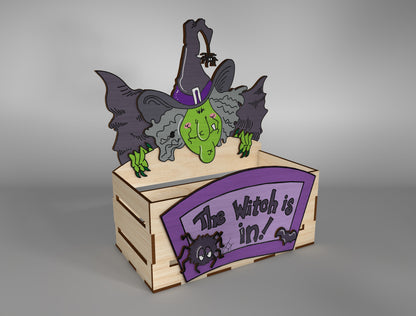 Candy Corn Trick or Treat Box SVG for xTool Glowforge LightBurn | Halloween Candy Holder