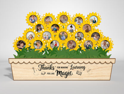 Teacher Flower Photo Frame SVG Bundle Laser Cut File for Glowforge and LightBurn