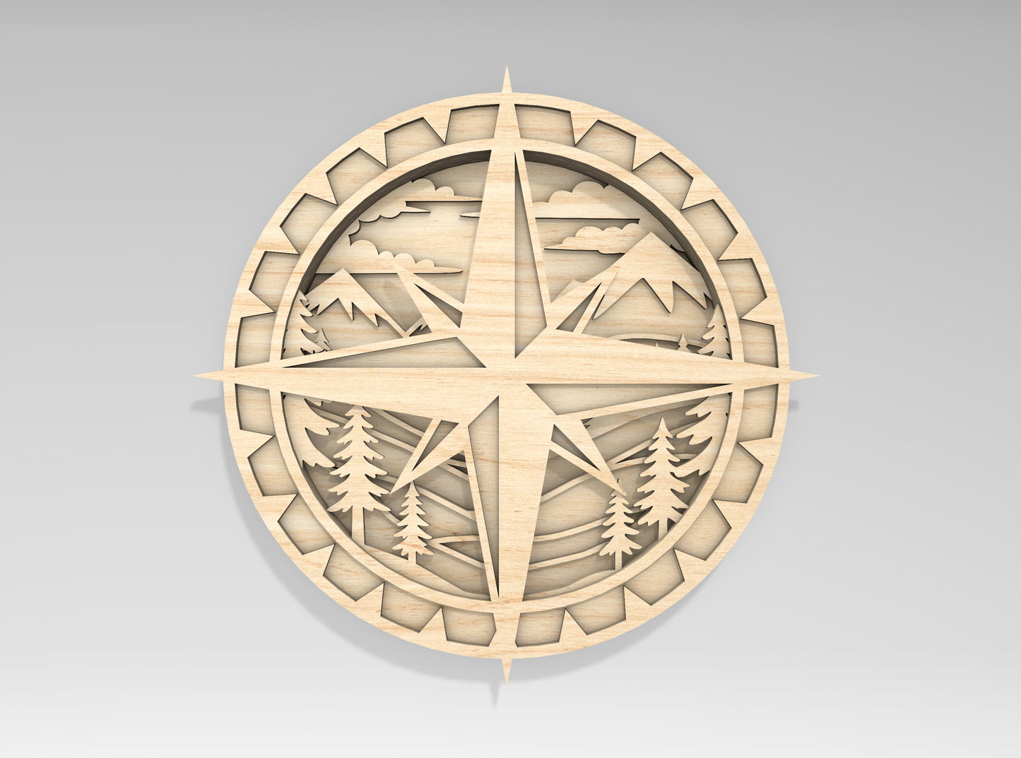 Camping and Hiking Multilayer SVG Laser Cut File Bundle for Glowforge