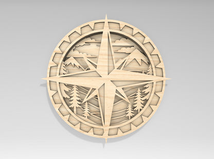 Camping and Hiking Multilayer SVG Laser Cut File Bundle for Glowforge