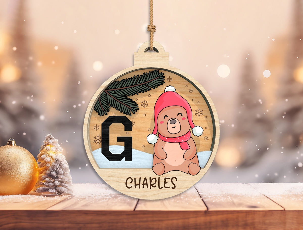 Personalized Christmas Alphabet Ornament SVG Laser Cut File 6