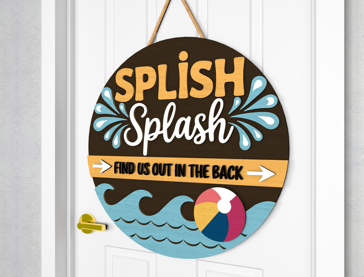 Pool Party Door Hanger SVG Bundle for Glowforge and LightBurn