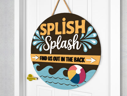 Pool Party Door Hanger SVG Bundle for Glowforge and LightBurn