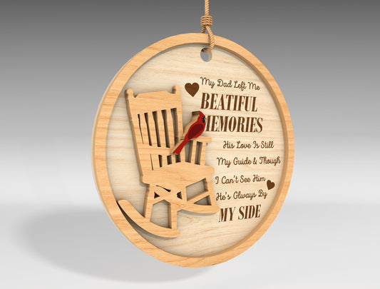 Rocking Chair Memorial Christmas Ornament SVG Bundle Laser Cut File for Glowforge xTool LightBurn