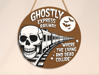 Vintage Halloween Round Door Sign SVG Bundle for Glowforge xTool LightBurn 6 Designs