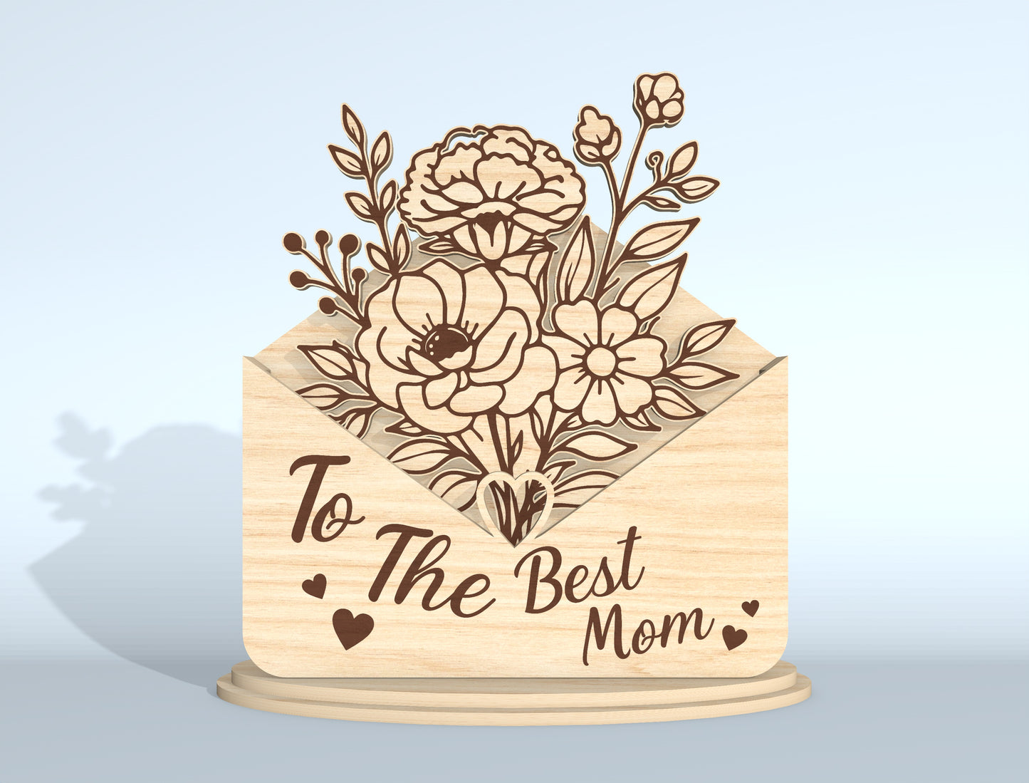 Floral Envelope Stand Sign SVG Bundle for Glowforge and xTool