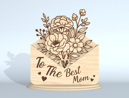 Floral Envelope Stand Sign SVG Bundle for Glowforge and xTool