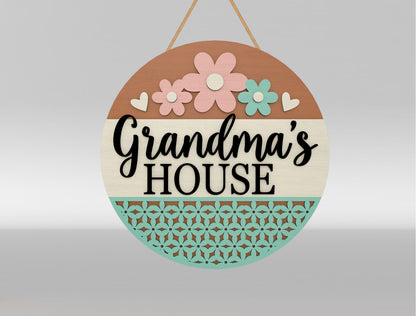 Mother's Garden Floral Welcome Door Sign SVG Bundle for LightBurn
