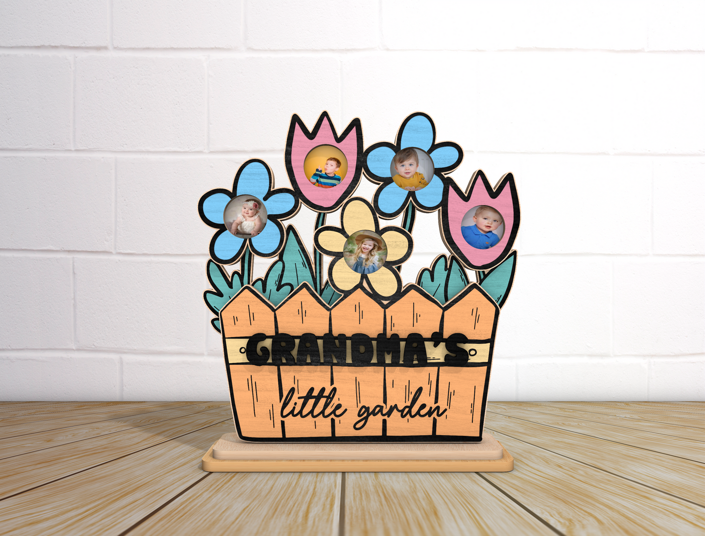 Easter Flower Photo Frame SVG Spring Floral Wooden for Glowforge and xTool