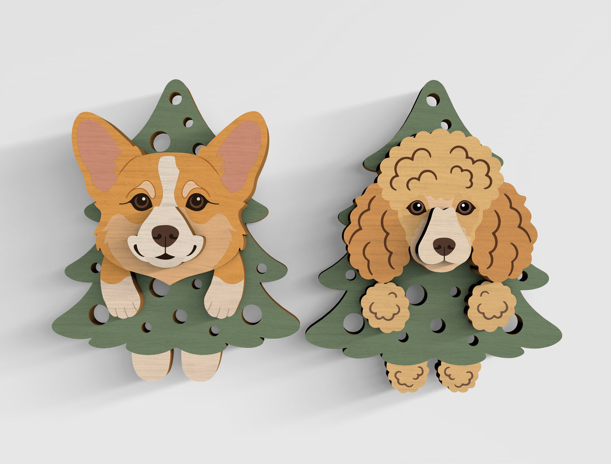 3D Layered Dog Tree Magnet SVG Bundle 21 Designs 7