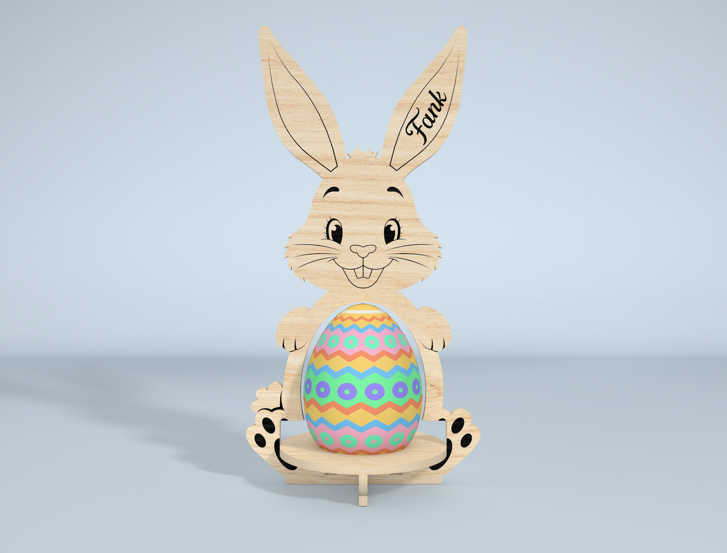 Personalized Bunny Egg Stand SVG Bundle 9 Designs for LightBurn and xTool