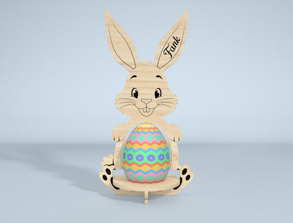 Personalized Bunny Egg Stand SVG Bundle 9 Designs for LightBurn and xTool