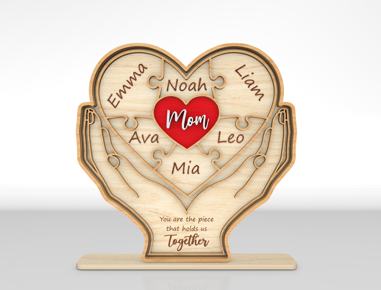 Family Hands Custom Name Sign SVG for xTool and LightBurn