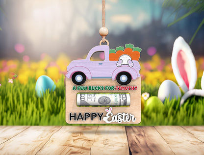 Easter Money Holder SVG Wooden Bunny Truck Cash for LightBurn and xTool