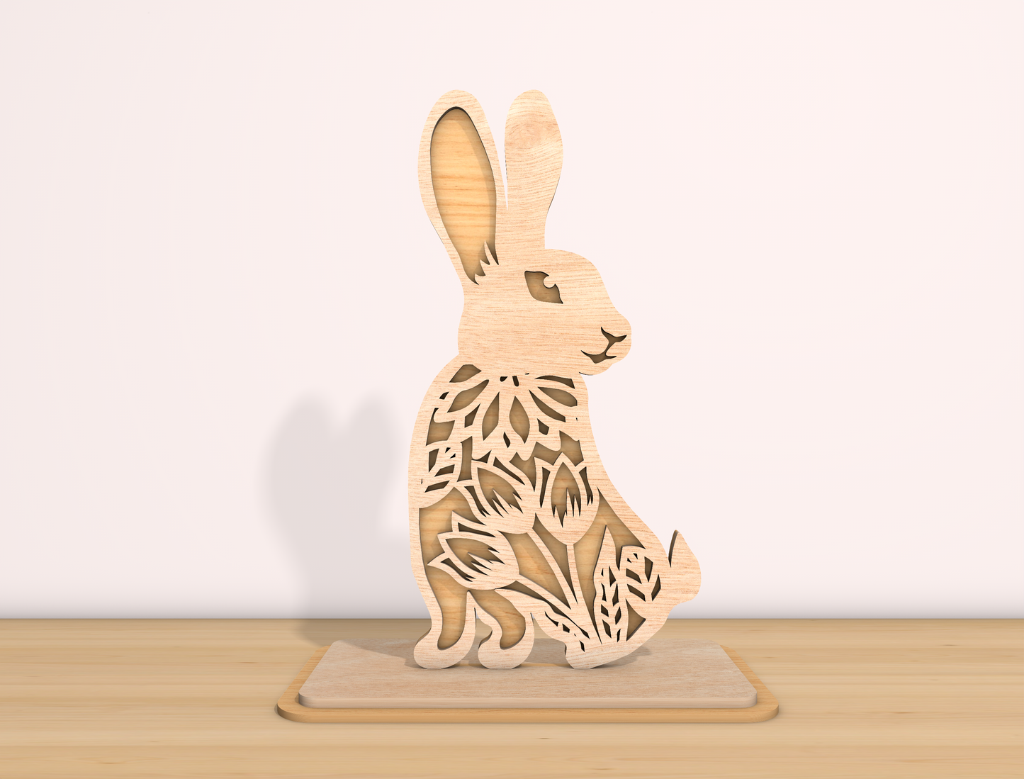 Bunny Tabletop SVG Bundle Rabbit Floral Cutout Easter for Glowforge and xTool