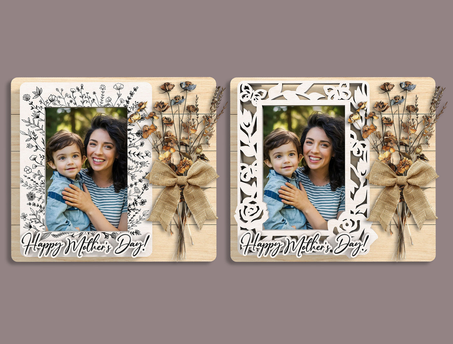 Mother's Day Photo Frame SVG Bundle 10 Designs for LightBurn and xTool