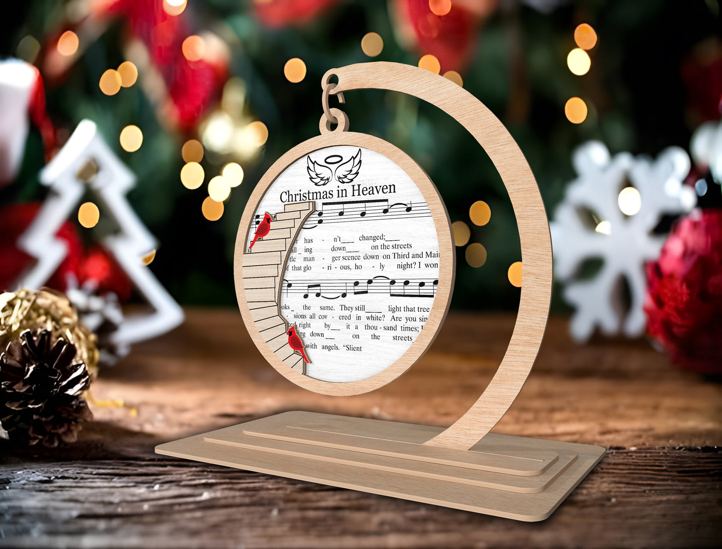 Christmas In Heaven SVG Memorial Tabletop Laser Cut File