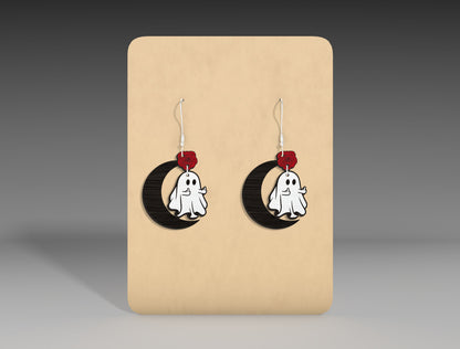 Halloween Moon Earrings SVG Bundle 12 Designs for Glowforge LightBurn xTool