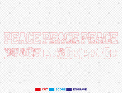 Peace Layered Word Art SVG Easter Religious Multilayer for LightBurn