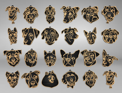 Dog Breed Line Art Stand SVG Bundle for Glowforge and xTool