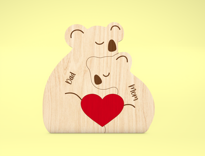 Bear Family Puzzle Sign SVG for xTool and Glowforge