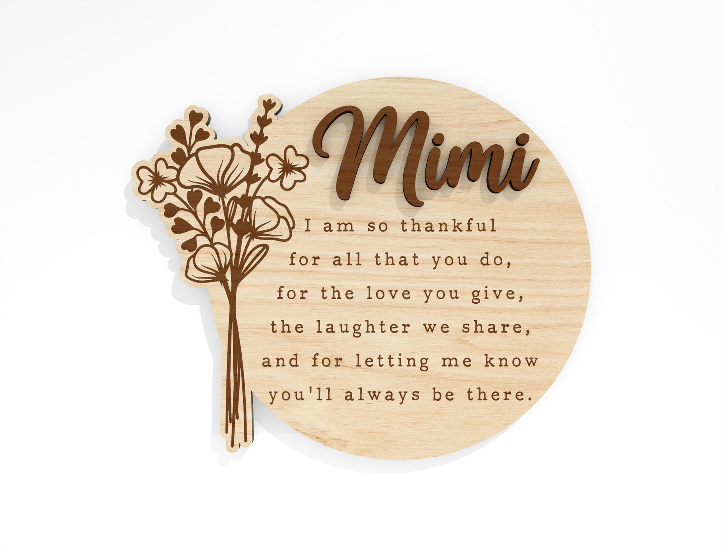 Round Mom Quote Sign SVG Mother's Day Wall Decor Laser Cut File for xTool and Glowforge